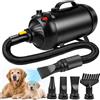 YAZEKY Soffiatore Professionale per Cani, soffiatore Silenzioso da 2800 W, soffiatore per Cani a Pelo Lungo, asciugacapelli per toelettatura Animali, velocità e Temperatura Regolabili con 4 ugelli