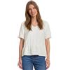 Street One Camicetta a Maniche Corte con Scollo a V e Petto, Bianco Sporco, 48