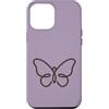 Tiny Meaning Studio Custodia per iPhone 12 Pro Max Natura minimalista disegnata a mano viola lilla polverosa della farfalla