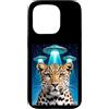 Leopard Party Decorations Leopard Access Custodia per iPhone 15 Pro Leopard Print Stuff Leopard Alien UFO Strano Donna Leopardo