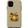 Sunlit Meadow Botanicals Custodia per iPhone 11 Lucciole e girasoli, vaso vintage da giardino, motivo: Firefly Meadow