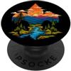 Outpost Scouting Gear by Giant Step Desi Scouting Artistic Fleur De Lis Mountains Outdoor Art PopSockets PopGrip Adesivo