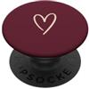 Tiny Meaning Studio Cuore disegnato a mano rosso bordeaux Amore minimalista PopSockets PopGrip Adesivo
