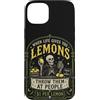 Halloween Lemon Bones Custodia per iPhone 15 Plus Citazione umoristica oscura dello scheletro di limone spettrale