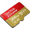 SanDisk Extreme 256GB scheda microSDXC + RescuePro Deluxe, Micro SD fino a 190 MB/s, + adattatore SD, con prestazioni app A2, UHS-I, Class 10, U3, V30
