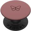 Tiny Meaning Studio Natura minimalista disegnata a mano rosa polverosa della farfalla PopSockets PopGrip Adesivo