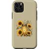 Sunlit Meadow Botanicals Custodia per iPhone 11 Pro Lucciole e girasoli, vaso vintage da giardino, motivo: Firefly Meadow
