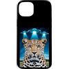 Leopard Party Decorations Leopard Access Custodia per iPhone 15 Plus Leopard Print Stuff Leopard Alien UFO Strano Donna Leopardo