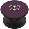 Tiny Meaning Studio Simbolo minimalista disegnato a mano viola prugna profonda della farfalla PopSockets PopGrip Adesivo