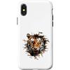 Apex Predator Art Custodia per iPhone X/XS Potente tigre emergente effetto muro incrinato