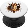 Safari Wildlife Art Giraffe Breaking Wall Effetto 3D Fauna Selvatica Animale PopSockets PopGrip Adesivo