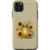 Sunlit Meadow Botanicals Custodia per iPhone 11 Pro Max Lucciole e girasoli, vaso vintage da giardino, motivo: Firefly Meadow