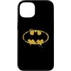 BATMAN Custodia per iPhone 13 Logo Batman Splash Emblema Graffiti Giallo su Nero