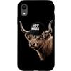Funny Farm Animal Highland Cow Humor Des Custodia per iPhone XR Hot Mess Divertente Highland Mucca