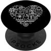 3D Printing Minimal Line Designs I Love 3D Printing Heart - per gli appassionati di stampanti 3D PopSockets PopGrip Adesivo