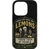 Halloween Lemon Bones Custodia per iPhone 14 Pro Citazione umoristica oscura dello scheletro di limone spettrale