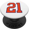 Orange Blue Number 21 Jersey Player Unif Divisa da giocatore di maglia numero 21 arancione e blu PopSockets PopGrip Adesivo