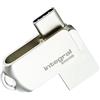 Integral Chiavetta USB 3.0 tipo C e tipo A da 256 GB, 360, con involucro in metallo solido, velocità di trasferimento elevate e semplice plug & play