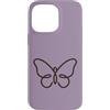 Tiny Meaning Studio Custodia per iPhone 14 Pro Max Natura minimalista disegnata a mano viola lilla polverosa della farfalla