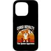 Corgi Dog Lover Humor Custodia per iPhone 15 Pro Corgi Royalty La regina approva il tramonto retrò