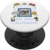 San Francisco California Travel Apparel Grafica vintage souvenir della funivia della baia di San Francisco PopSockets PopGrip Adesivo