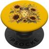 Sunlit Meadow Botanicals Lucciole e girasoli, vaso vintage da giardino, motivo: Firefly Meadow PopSockets PopGrip Adesivo