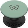 Tiny Meaning Studio Simbolo minimalista della natura della farfalla disegnata a mano verde menta PopSockets PopGrip Adesivo