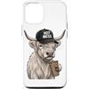Funny Farm Animal Highland Cow Humor Des Custodia per iPhone 12/12 Pro Hot Mess Divertente Highland Mucca Carino Coffee Lover