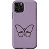 Tiny Meaning Studio Custodia per iPhone 11 Pro Natura minimalista disegnata a mano viola lilla polverosa della farfalla
