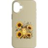 Sunlit Meadow Botanicals Custodia per iPhone 16 Plus Lucciole e girasoli, vaso vintage da giardino, motivo: Firefly Meadow