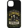 Halloween Lemon Bones Custodia per iPhone 14 Plus Citazione umoristica oscura dello scheletro di limone spettrale
