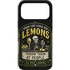 Halloween Lemon Bones Custodia per iPhone 17 Pro Max Citazione umoristica oscura dello scheletro di limone spettrale