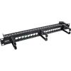 InLine® Patchfeld 76822B - Keystone, 19 1U, con 3 staffe per cavi, pannello vuoto per rete e multimediale, montaggio a rack, colore: Nero