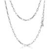 Amberta Collanina a Maglia Rettangolare da Donna in Argento Sterling 925: 3 mm 40 cm Regolabile
