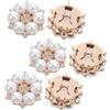 BESPORTBLE Bottoni Decorativi per Camicia Uomo a Forma di Fiore, 6 Pezzi in Lega con Cristalli e Perline per Camicie da Cerimonia e Banchetti