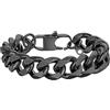 PROSTEEL Bracciale da Uomo a Catena Cubana Robusta Grossa Sottile, Larghezza 3/4/6/9/10/12 mm, Lunghezza 16/19/21 cm, Acciaio Inossidabile/Placcato Oro 18K, Argento Nero Oro(Confezione Regalo)
