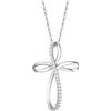 FANCIME Collana da donna con ciondolo a forma di croce minimalista, in oro 585 14 carati, con vero diamante 0,115 carati, lunghezza della catena regolabile: 40 + 5 cm