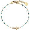 Chiara Feragni CHIARA FERRAGNI Bracciale Donna in Acciaio, Collezione TURQUOISE, Catena con Croce, Turchese - J19AYT08