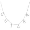 Artlinea, Collana in Argento 925 Sterling, Rodiato, Personalizzabile con Nome, Lettere o Simboli di Zirconi, Misura da 38 a 40,5 cm, Chiusura a Moschettone, Made in Italy