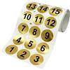 CBMZHF Adesivi con numeri dorati da 1 a 99, 20 mm, piccoli, autoadesivi, neri, rotondi, numerati, per tazze, ordinamento, organizzazione, armadietti, forniture per ufficio