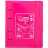 Starplast CARTELLE 4 ANELLI A5-7 COLORI, A5, CON CHIUSURA ELASTICA, BORDO Rinforzato, 150fogli 5x5mm colorati + 5 divisori - ROSA