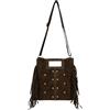 Jeamis Borsa a tracolla in pelle scamosciata con frange, Leo, Made in Italy