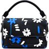 Desigual Borsa in similpelle con stampa floreale e lettere effetto dipinto a mano in rilievo, chiusura con cerniera e patta. Capiente e versatile grazie ai due manici removibili, uno per portarla a ma