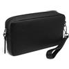FAST WORLD SHOPPING - Borsello Uomo in Vera Pelle di Vitello Made in Italy, Pochette Uomo da Polso con Maniglia Removibile, Borsa a Mano Clutch Elegante per Stile Classico e Sportivo (Nero)