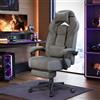 SONGMICS Sedia Gaming, Sedia Ufficio Scrivania, Ergonomico, con Poggiapiedi, Poggiatesta Regolabile, Cuscino Lombare, Portata 150 kg, Grigio Ardesia OBG077G01