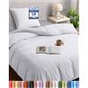 Utopia Bedding Set di lenzuola Utopia, 140x200 cm, con 1 federa 65x65 cm, colore bianco
