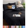 Utopia Bedding Set di lenzuola Utopia, 155x220 cm, con 2 federe 80x80 cm, colore nero