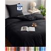 Utopia Bedding Set di lenzuola Utopia, 140x200 cm, con 1 federa 65x65 cm, colore nero