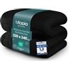 Utopia Bedding, coperta matrimoniale 220 x 240 cm, coperta per tutte le stagioni con imbottitura di 370 GSM, coperta traspirante, piumino, estremamente morbida e confortevole (nera)