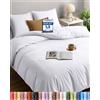 Utopia Bedding Set di lenzuola Utopia, 220x240 cm, con 2 federe 65x65 cm, colore bianco